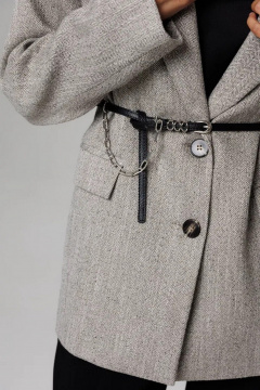 Жакет Laikony L-363 серо-бежевый - фото 4