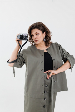 Жакет, топ, юбка Anelli 1133 мох - фото 2