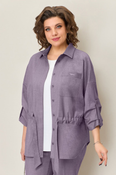 Блуза, брюки, жакет VOLNA 1398 серо-сиреневый - фото 4