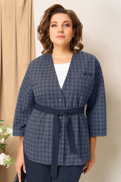 Блуза, брюки, жакет VOLNA 1437 сине-джинсовый - фото 2