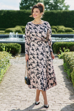 Платье Vittoria Queen 25833 черно-бежевый - фото 1