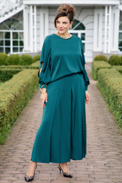 Блуза, брюки Vittoria Queen 26683 изумруд - фото 3