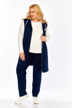 Блуза, брюки, жилет Bonna Image 759/1 синий - фото 3