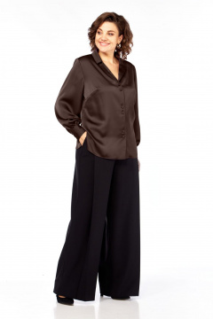 Блуза Элль-стиль 2404/4а шоколад - фото 3