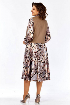 Жилет, платье Милора-стиль 1380 абстракция+капучино - фото 3