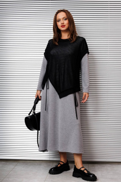 Жилет, платье INVITE 6118 серый/черный - фото 2