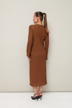 Длина миди из структурного трикотажа с лодочной горловиной PUR PUR 11-350 - фото 5