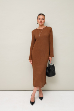 Длина миди из структурного трикотажа с лодочной горловиной PUR PUR 11-350 - фото 2