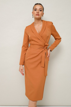 Платье-футляр с поясом и V-образным декольте PUR PUR 11-221 - фото 2