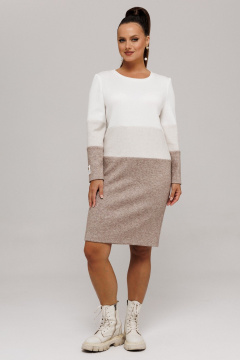 Платье Galean Style 915.1 бежевый_коричневый - фото 3