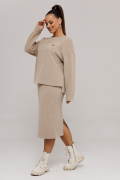 Свитшот, юбка Galean Style 990 бежевый - фото 3