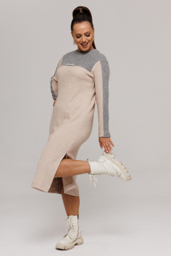 Платье Galean Style 995 бежевый_серый - фото 5
