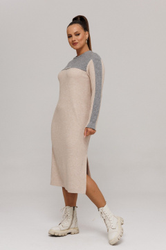 Платье Galean Style 995 бежевый_серый - фото 4