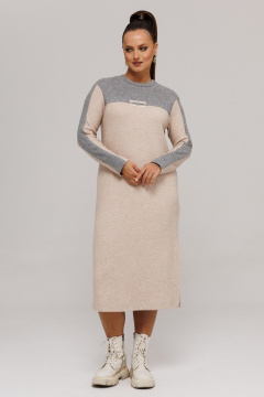 Платье Galean Style 995 бежевый_серый - фото 1