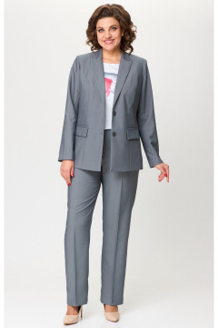 Брюки, жакет БелЭльСтиль 412-3_03_22+596-2_79_22 серый_однотон - фото 3