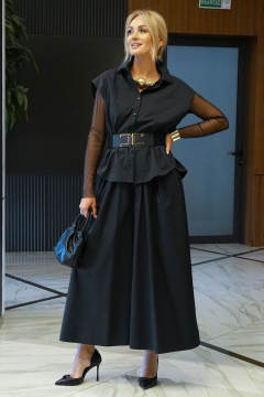 Блуза, брюки, жилет Alani Collection 2435 черный - фото 1