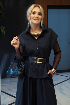 Блуза, брюки, жилет Alani Collection 2435 черный - фото 3