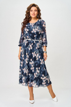 Жакет, платье Slaviaelit 531 синий+молочный - фото 5