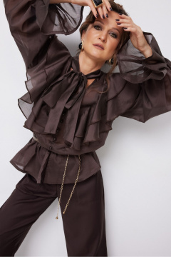 Блуза, брюки ElPaiz 1274 шоколад - фото 3