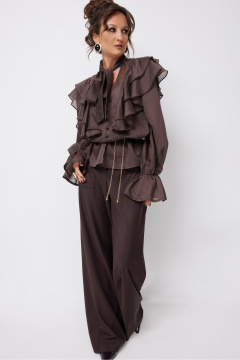 Блуза, брюки ElPaiz 1274 шоколад - фото 2