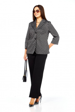 Брюки, жакет Taita plus 2523 черно-белый - фото 3