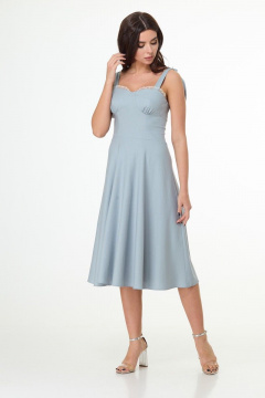 Платье-сарафан с завязками, объемный низ и кружевная отделка Anelli 847 бледно-бирюзовый - фото 1