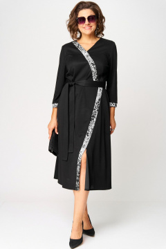Платье EVA GRANT 7220Н черный-серый - фото 1