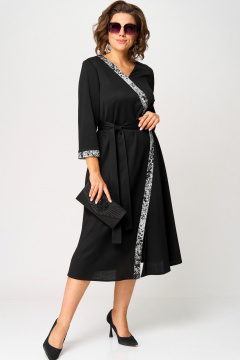 Платье EVA GRANT 7220Н черный-серый - фото 3