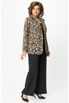 Жакет БелЭльСтиль 203-283_22 дизайн_беж+черный - фото 3