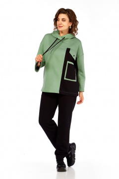 Брюки, худи Rishelie 999 зеленый+черный - фото 2