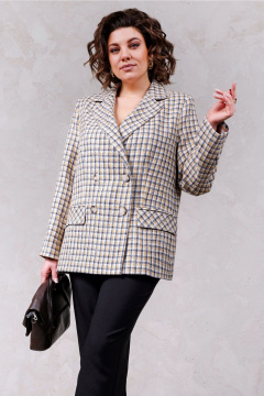 Жакет Erika 1658-2 горчично-серо/белый - фото 1