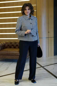 Брюки, жакет Alani Collection 2444 черный_гусиная_лапка - фото 1