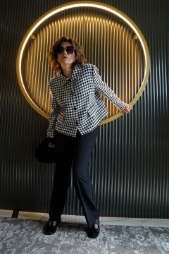 Брюки, жакет Alani Collection 2444 черный_гусиная_лапка - фото 4