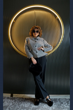 Брюки, жакет Alani Collection 2444 черный_гусиная_лапка - фото 3