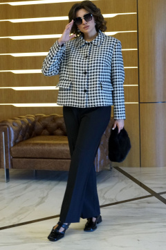 Брюки, жакет Alani Collection 2444 черный_гусиная_лапка - фото 2