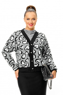 Кардиган, юбка T&N 7698 сердце_черный - фото 3