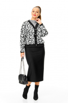 Кардиган, юбка T&N 7698 сердце_черный - фото 1