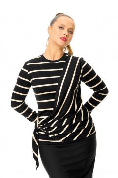 Джемпер T&N 7701 полоска_черный - фото 3