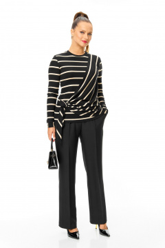 Брюки, джемпер T&N 7702 полоска_черный - фото 1