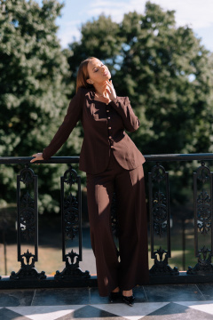 Брюки, жакет Marshop М206 шоколадный - фото 2