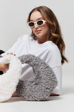 Сумка из искусственного меха с удобным размером Polisto Fabi серый - фото 3