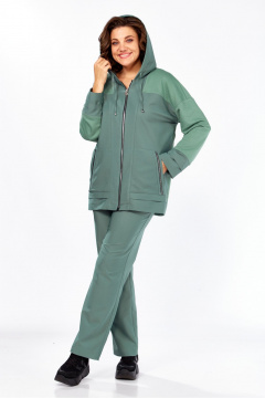 Костюм спортивный брюки худи больших размеров Tensi 405 яблоко - фото 4