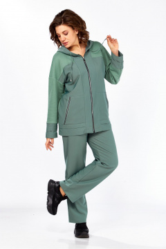 Костюм спортивный брюки худи больших размеров Tensi 405 яблоко - фото 3