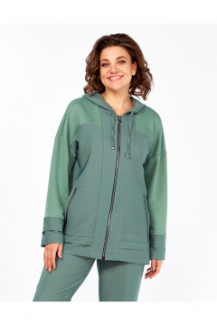 Костюм спортивный брюки худи больших размеров Tensi 405 яблоко - фото 2