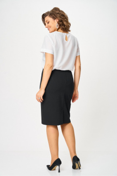 Синяя юбка-карандаш с стразами из текстиля Nika.PL 0504201 кристалл - фото 3