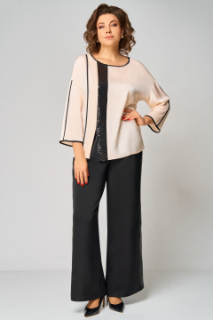 Брюки, туника Мишель стиль 1327 кремово-черный - фото 1
