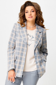 Жакет Fita 20582 серо-бежевый - фото 4