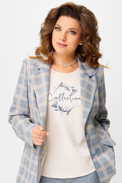 Жакет Fita 20582 серо-бежевый - фото 3