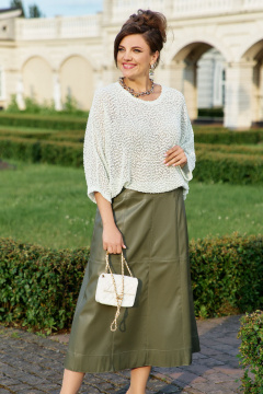 Блуза, юбка Vittoria Queen 25933 молочно-салатовый_хаки - фото 1