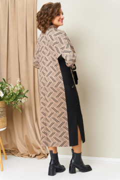 Платье VOLNA 1442 черно-бежевый - фото 4